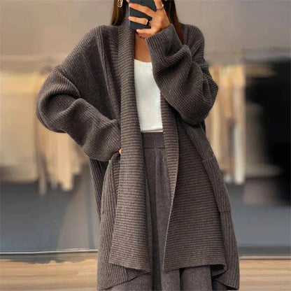 Gebreid Dames Vest met Sjaalkraag | Lange Cardigan 3