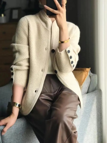 Gebreid Vest Dames | Wolmix Relaxed Fit met Knoopsluiting 5