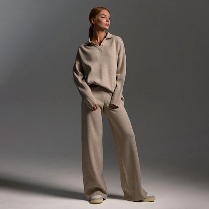 Gebreide Dames Loungewear Set | Oversized Trui en Wijde Broek 0