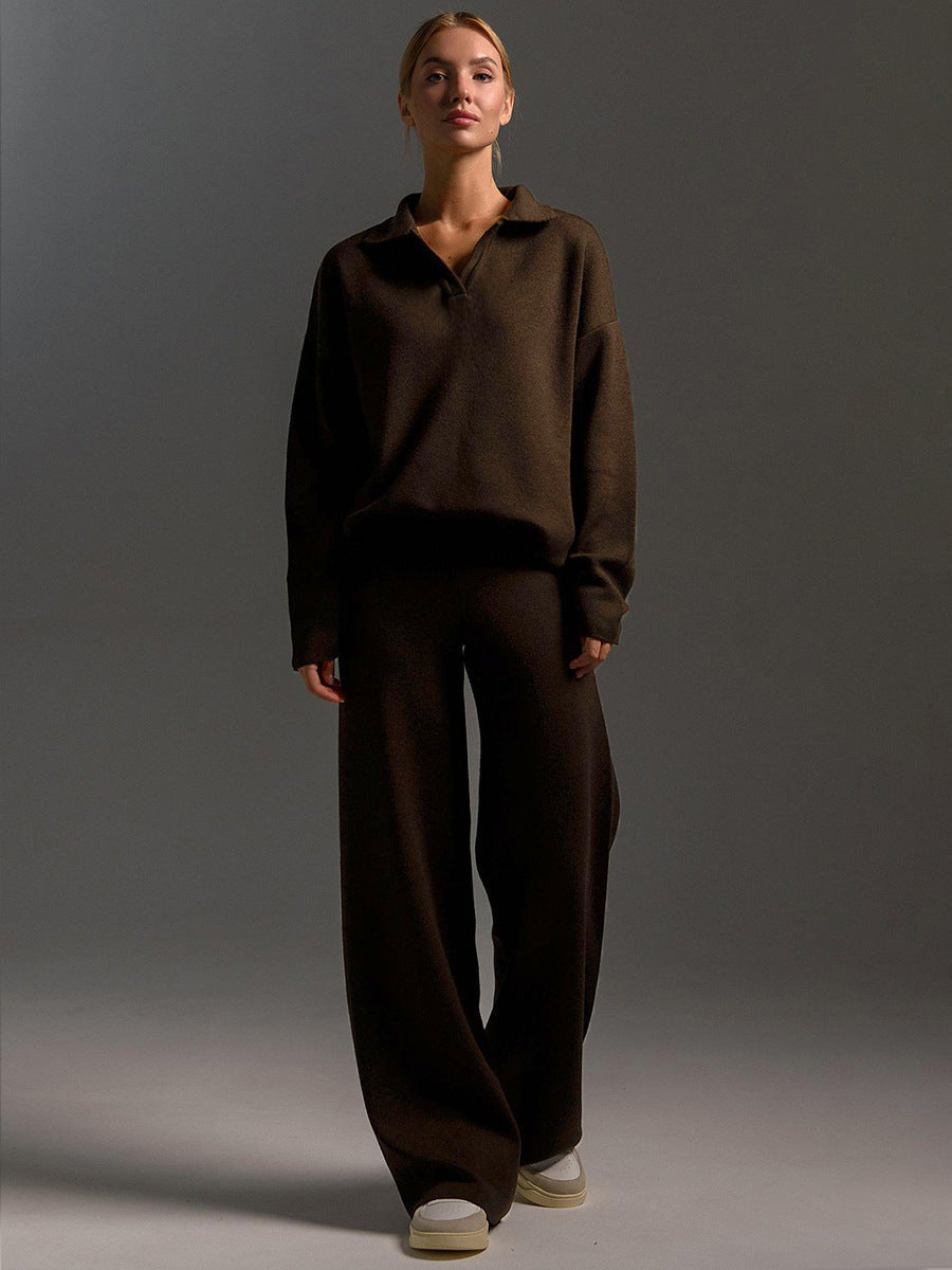 Gebreide Dames Loungewear Set | Oversized Trui en Wijde Broek 2