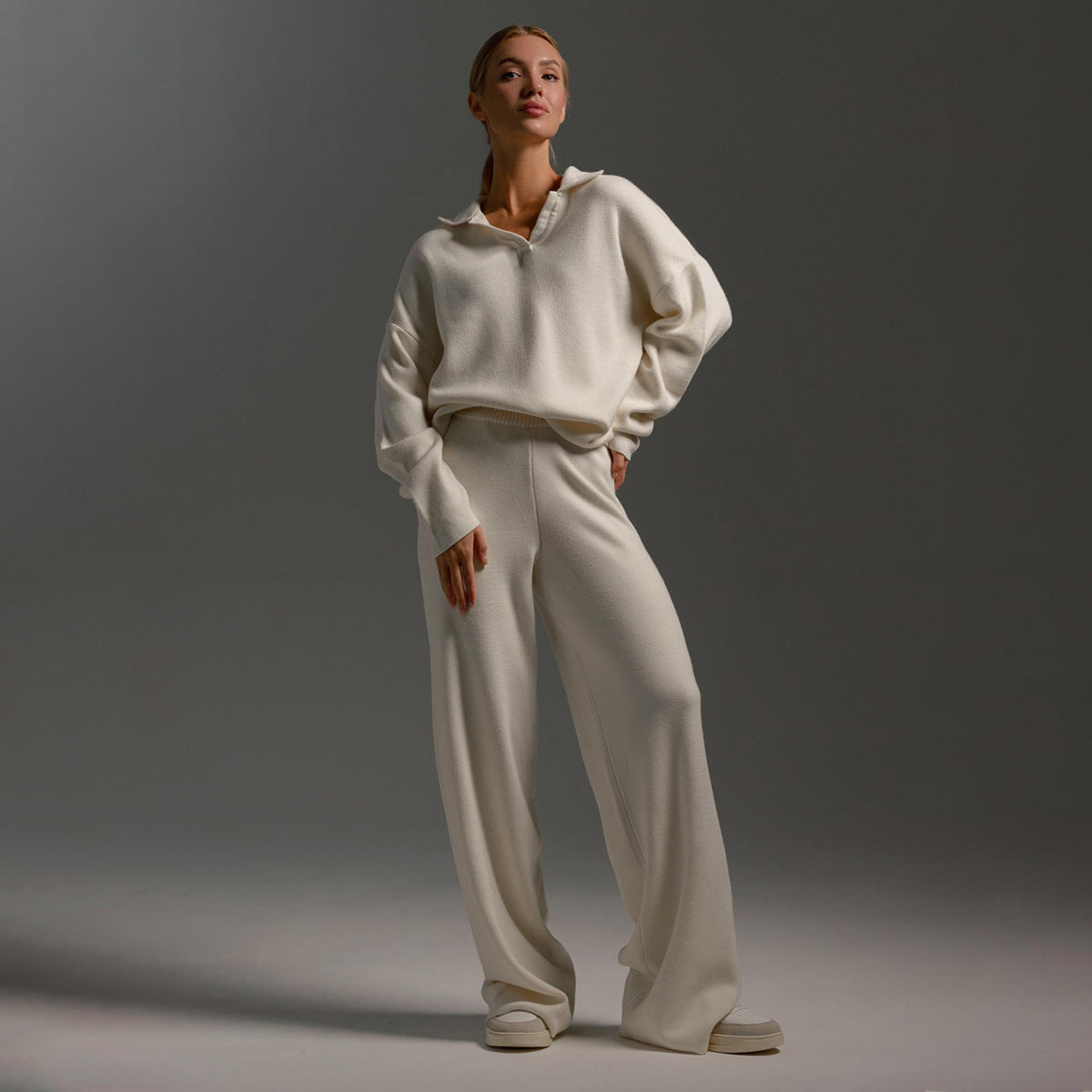 Gebreide Dames Loungewear Set | Oversized Trui en Wijde Broek 4