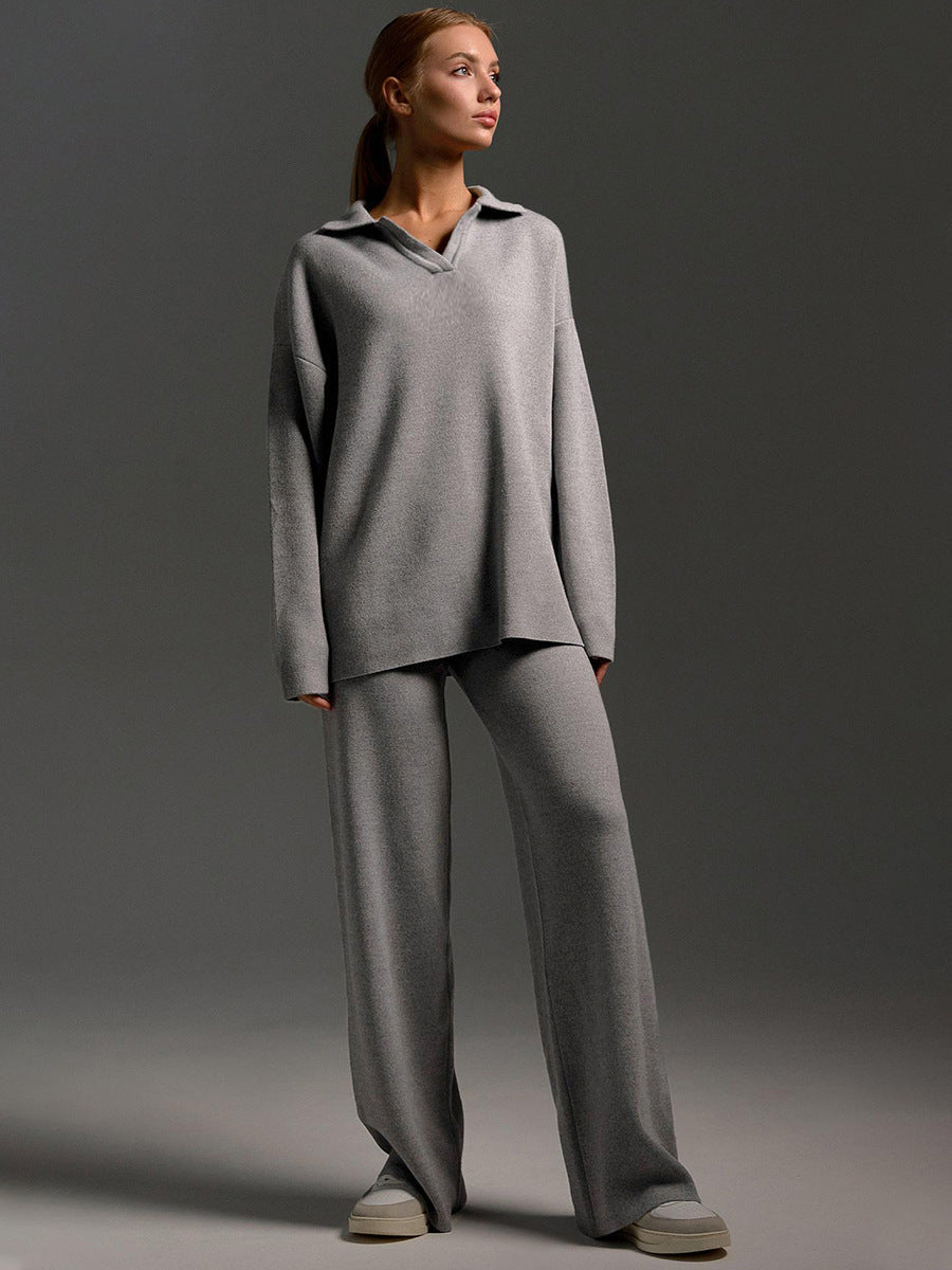 Gebreide Dames Loungewear Set | Oversized Trui en Wijde Broek 8