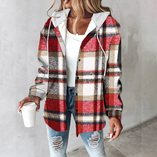 Geruite Overhemdjas met Capuchon | Damesmode 0