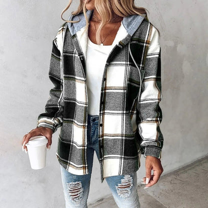 Geruite Overhemdjas met Capuchon | Damesmode 2