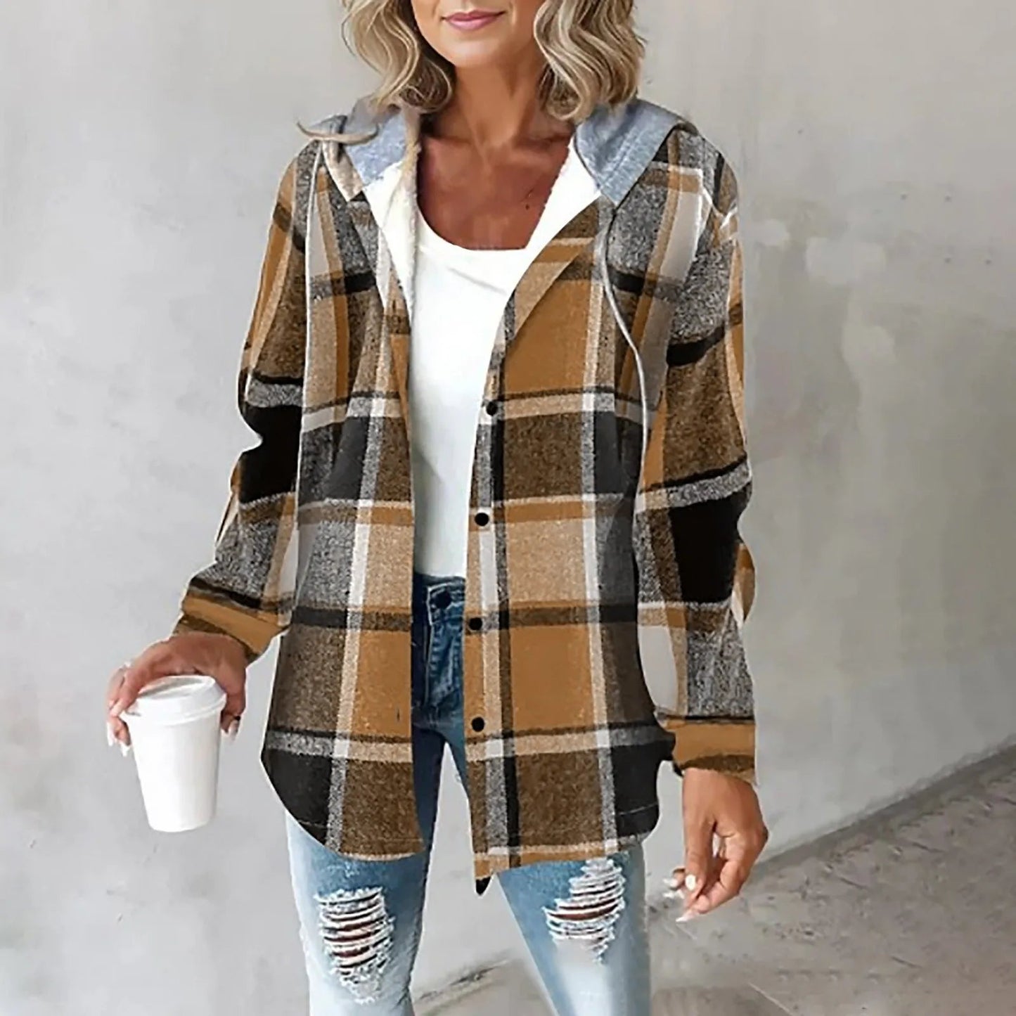 Geruite Overhemdjas met Capuchon | Damesmode 4