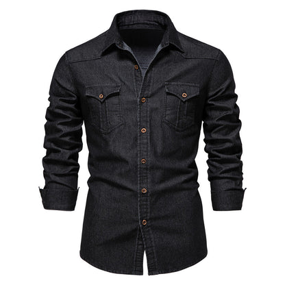 Gestructureerd Denim Overhemd | Herenmode 1