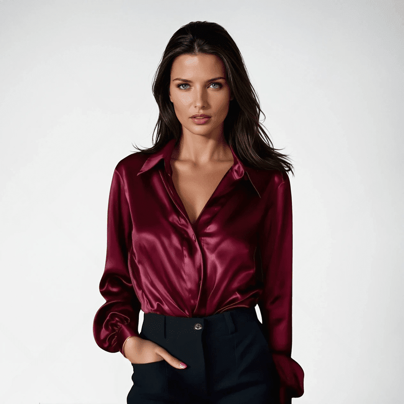 Gleame | Satijnen Dames Blouse 5
