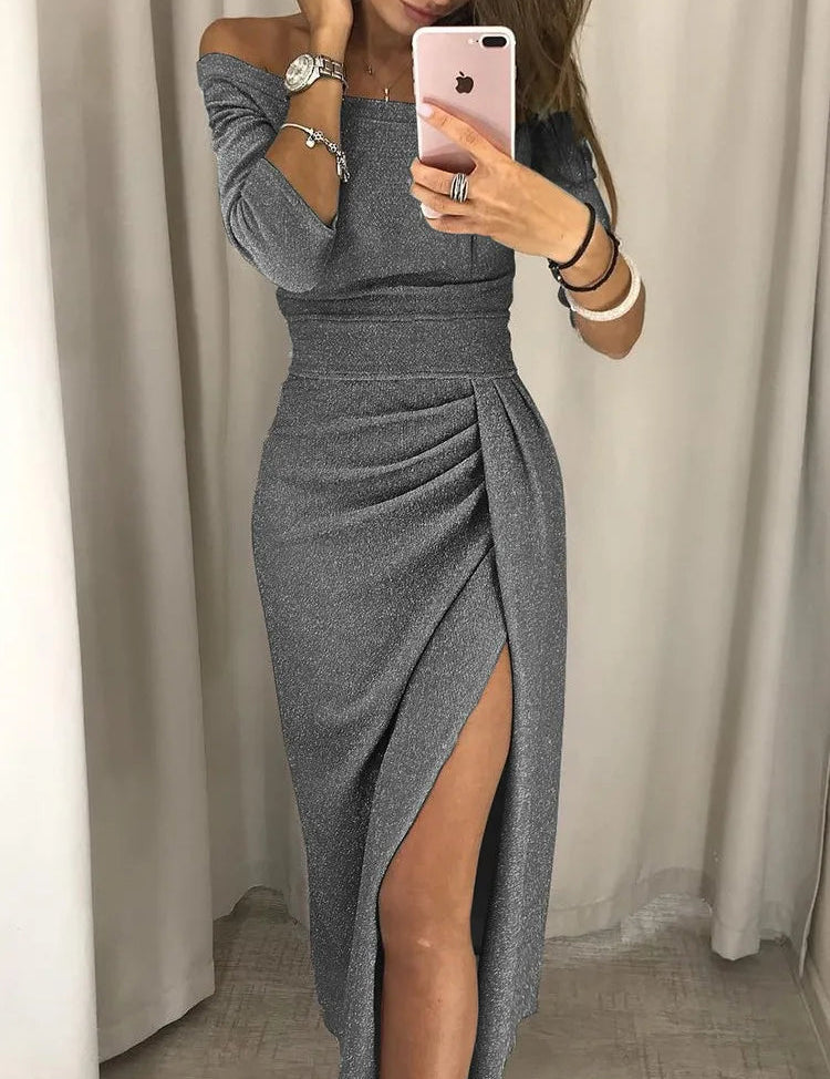 Glitter Midi-jurk met Gelaagde Look | Vrouwenmode 2