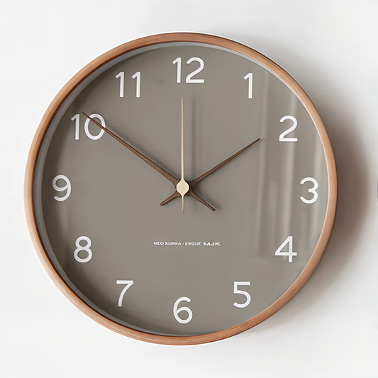 Grote Wandklok Hout 30 cm | Geluidloze Wandklok 0