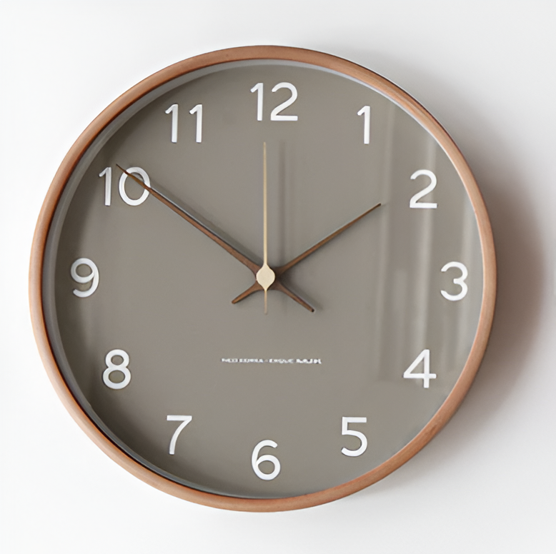Grote Wandklok Hout 30 cm | Geluidloze Wandklok 3
