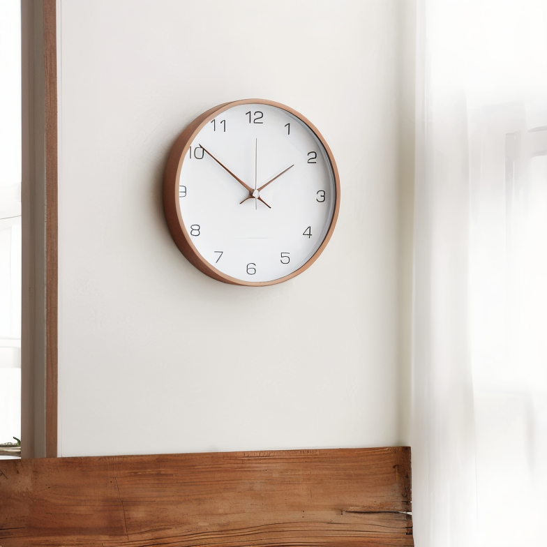 Grote Wandklok Hout 30 cm | Geluidloze Wandklok 6