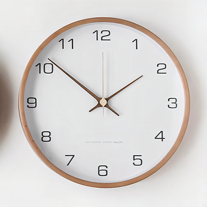 Grote Wandklok Hout 30 cm | Geluidloze Wandklok 8