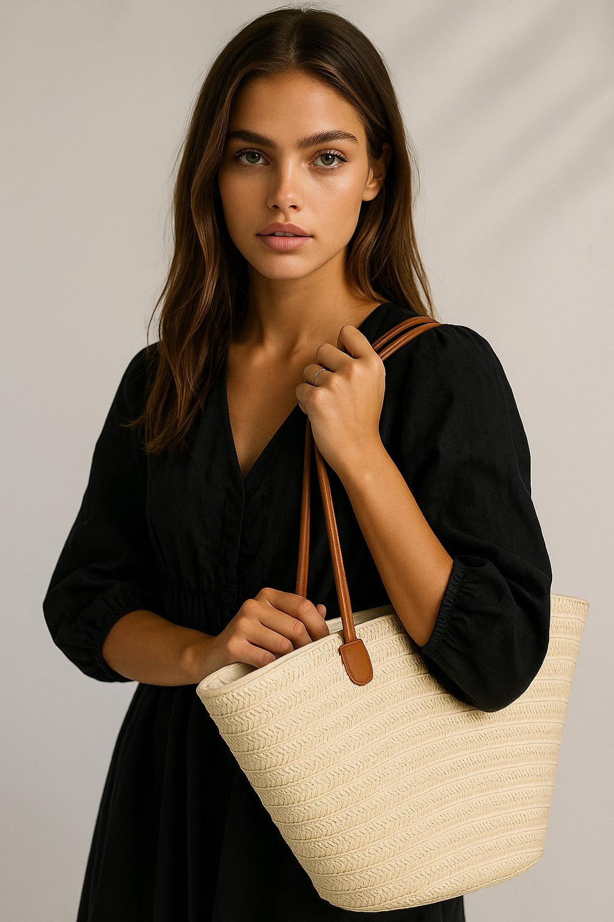 Handgeweven Strandtas Met Rits | Grote Shopper voor Zomer 1