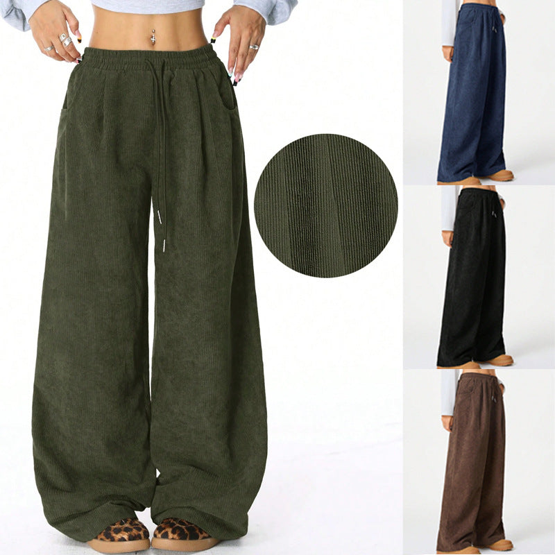 Heidi | Dames Broek Wijde Corduroy met Elastische Tailleband 1