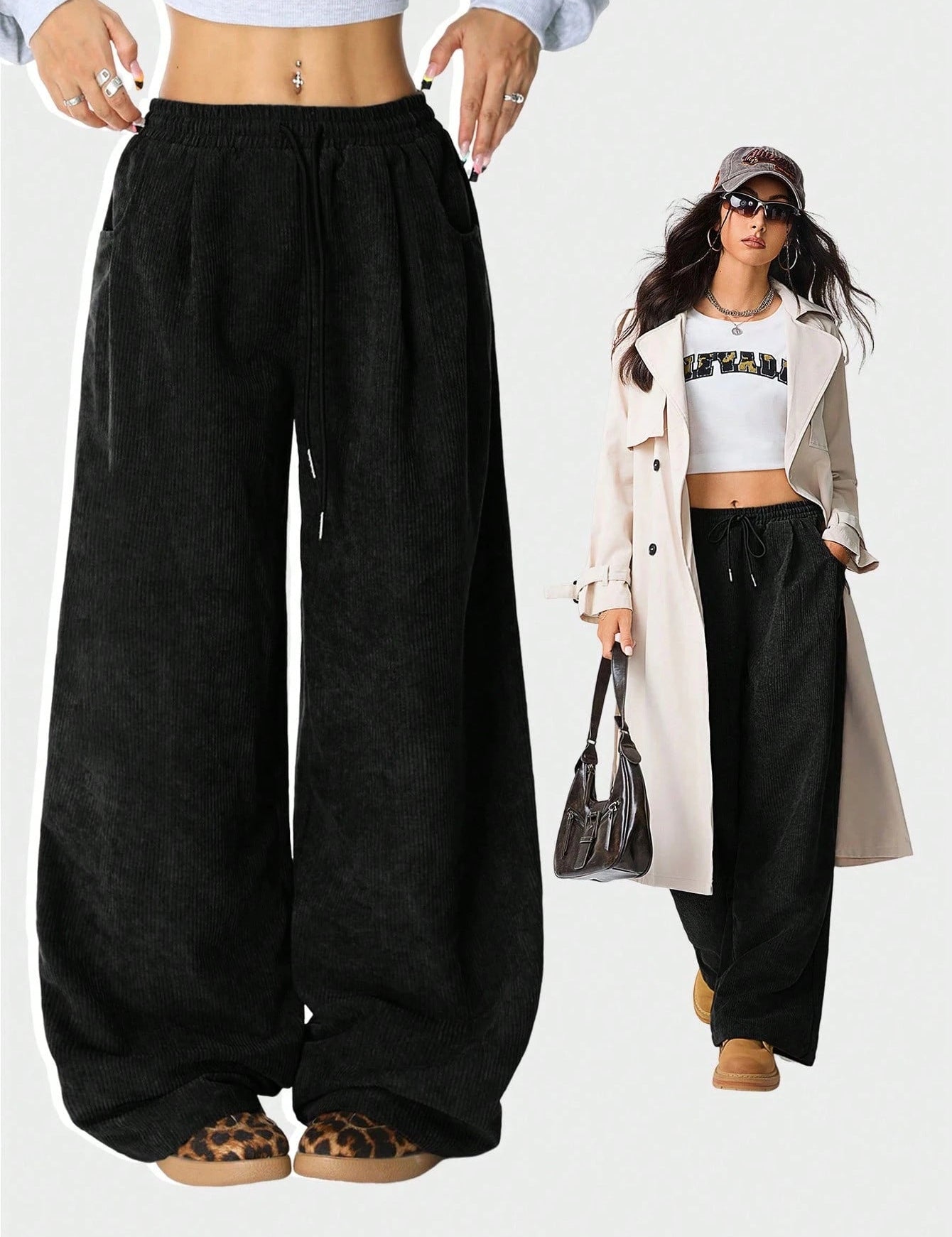 Heidi | Dames Broek Wijde Corduroy met Elastische Tailleband 8