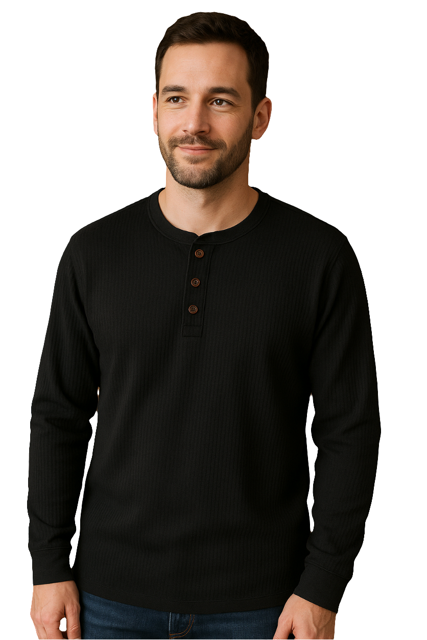 Henley Shirt | Wafelstructuur Heren T-shirt 1