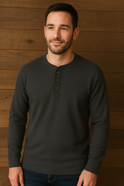 Henley Shirt | Wafelstructuur Heren T-shirt 2