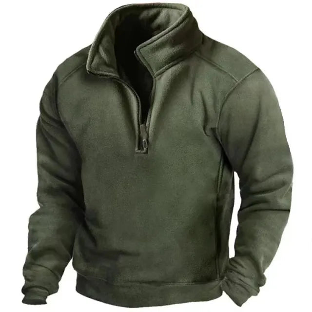 Heren Fleece Trui | Comfortabele Half-Zip Pullover 2