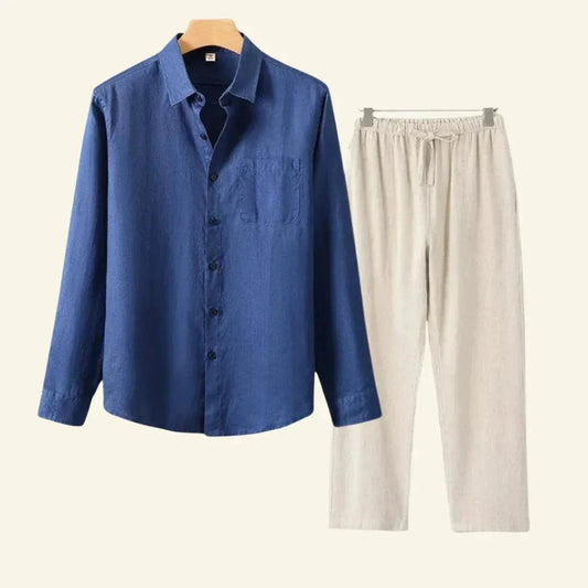 Heren Linnen Set | Broek en Blouse voor Elk Seizoen 0