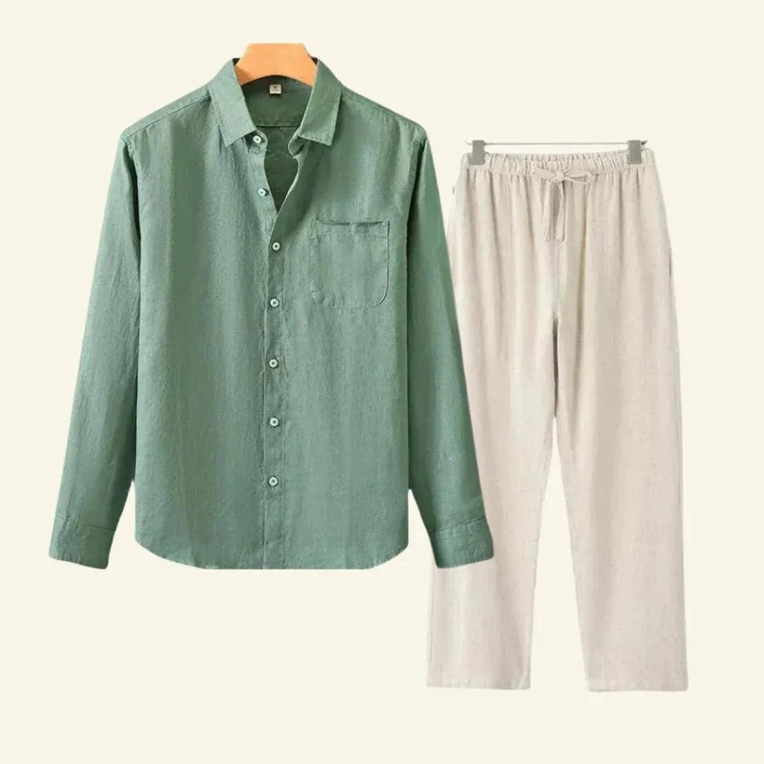 Heren Linnen Set | Broek en Blouse voor Elk Seizoen 1