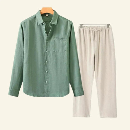 Heren Linnen Set | Broek en Blouse voor Elk Seizoen 1