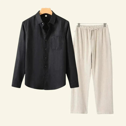 Heren Linnen Set | Broek en Blouse voor Elk Seizoen 3