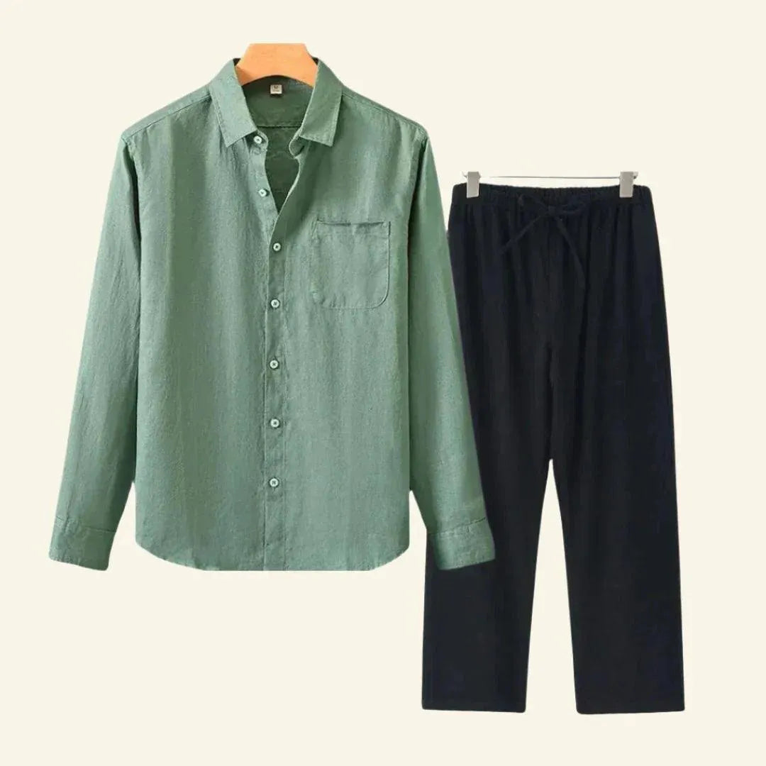 Heren Linnen Set | Broek en Blouse voor Elk Seizoen 4