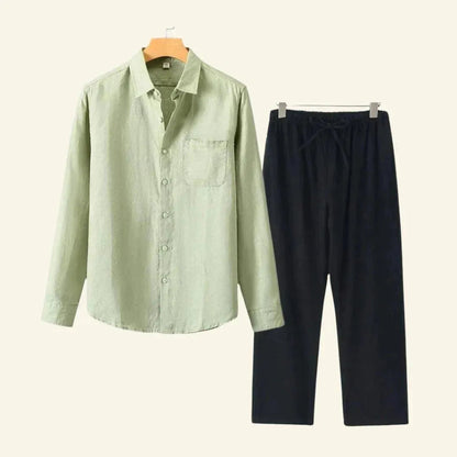 Heren Linnen Set | Broek en Blouse voor Elk Seizoen 5