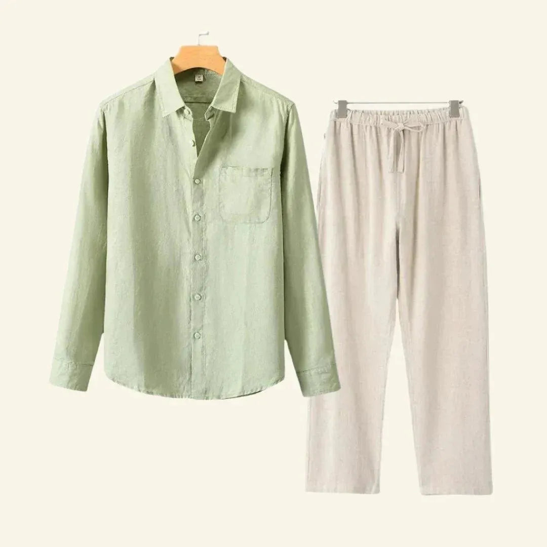 Heren Linnen Set | Broek en Blouse voor Elk Seizoen 6