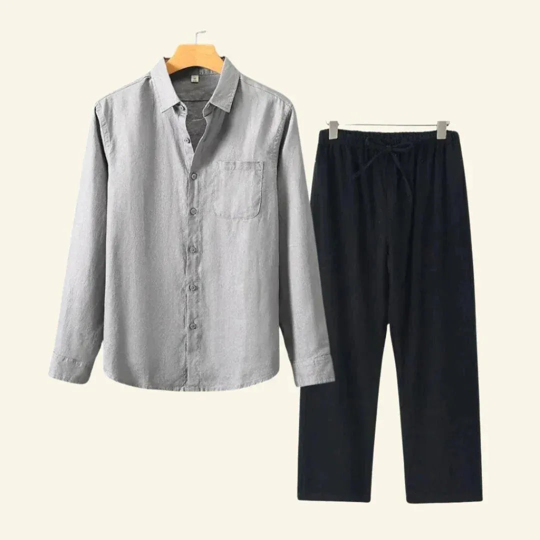 Heren Linnen Set | Broek en Blouse voor Elk Seizoen 7