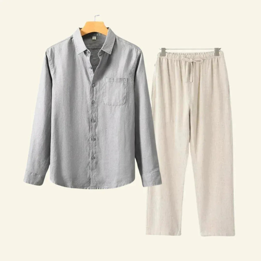 Heren Linnen Set | Broek en Blouse voor Elk Seizoen 8