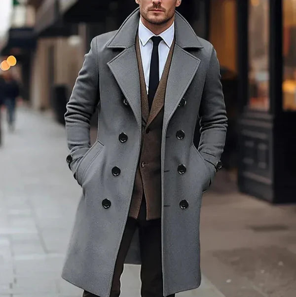 Heren Overcoat | Dubbelrijige Wolmix Jassen 1
