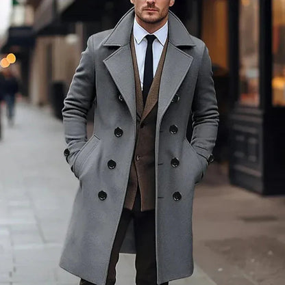 Heren Overcoat | Dubbelrijige Wolmix Jassen 1