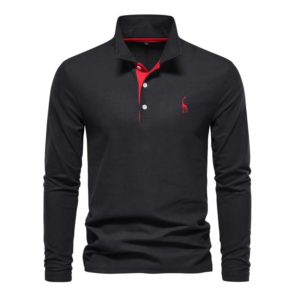 Heren Polo Shirt Met Lange Mouwen | Simran 0
