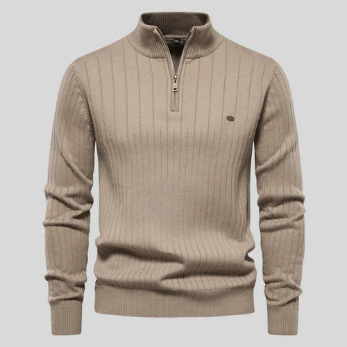 Heren Trui | Half Zip Ribbelstructuur Opstaande Kraag 0