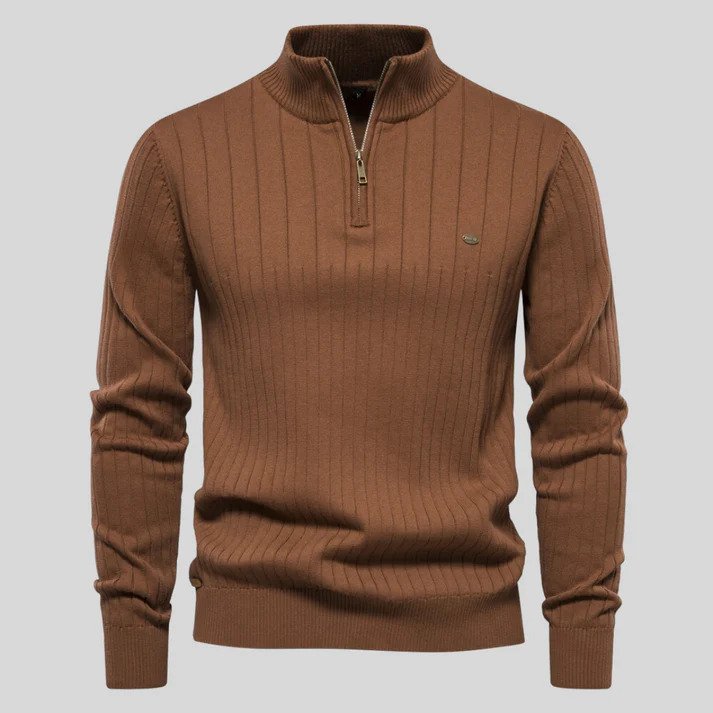 Heren Trui | Half Zip Ribbelstructuur Opstaande Kraag 2