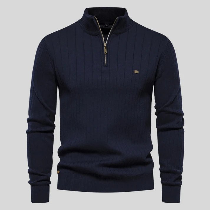 Heren Trui | Half Zip Ribbelstructuur Opstaande Kraag 5