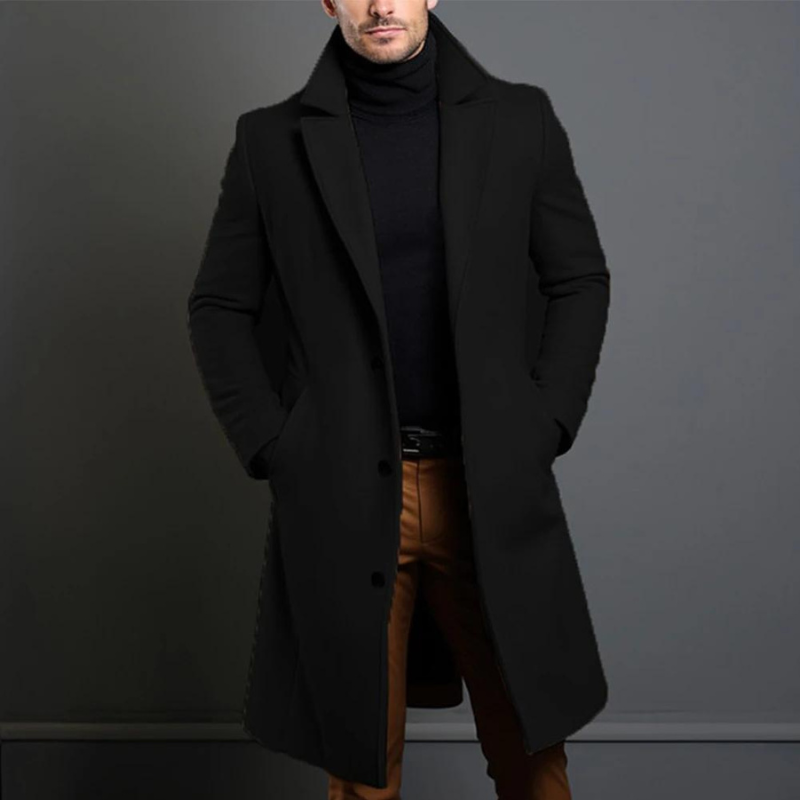 Heren Winterjas | Slanke Fit Lange Jas 0