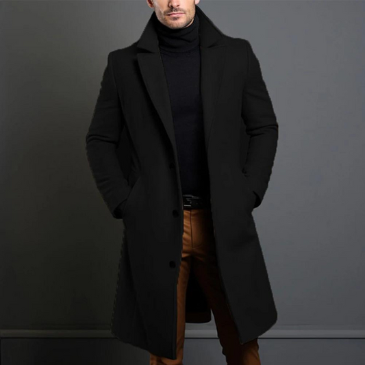 Heren Winterjas | Slanke Fit Lange Jas 0