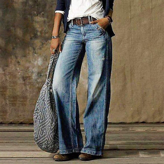 Hoge Taille Wijde Pijpen Jeans | Dames Denim 0