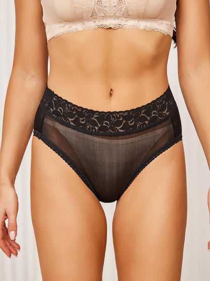 Variant image for Zijde Gebreide Panty met Kantbloem Motief voor Dames | Luxe, Zacht en Elegant, Maten S-XL-1