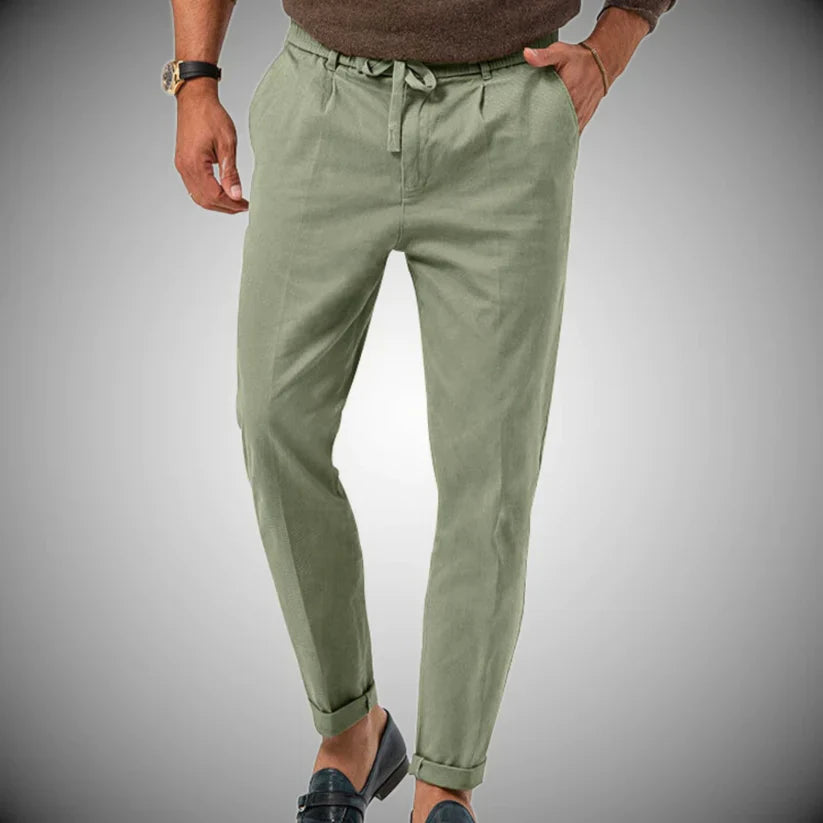 Variant image for Slanke Herenlinnen Broek | Nette Heren Broek Slim Fit, Lichtgewicht en Ademend voor Elk Seizoen-21