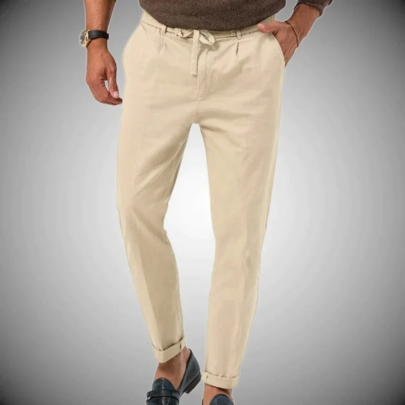 Variant image for Slanke Herenlinnen Broek | Nette Heren Broek Slim Fit, Lichtgewicht en Ademend voor Elk Seizoen-6