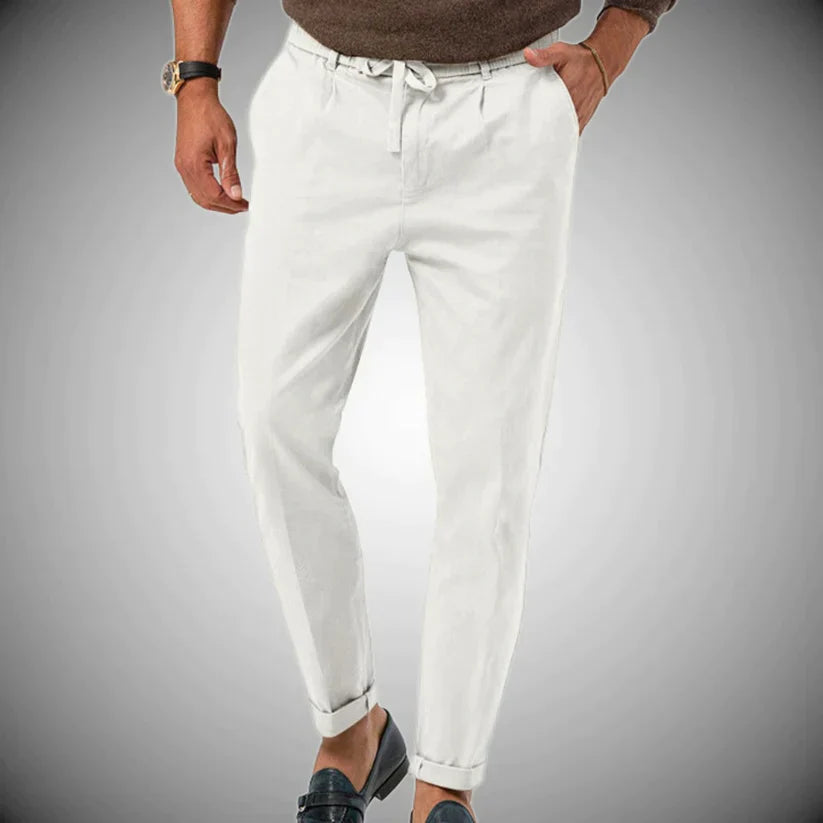 Variant image for Slanke Herenlinnen Broek | Nette Heren Broek Slim Fit, Lichtgewicht en Ademend voor Elk Seizoen-26