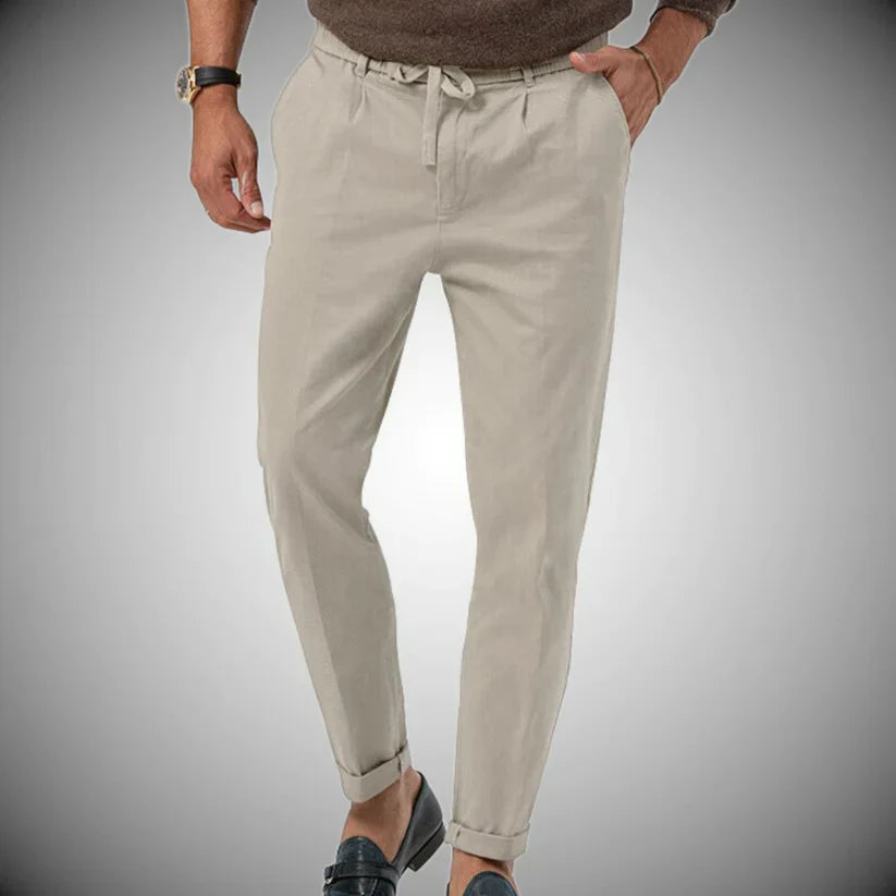 Variant image for Slanke Herenlinnen Broek | Nette Heren Broek Slim Fit, Lichtgewicht en Ademend voor Elk Seizoen-16