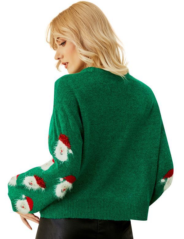 Kersttrui Dames | Gebreide Ronde Hals Met Kerstman Motief 6