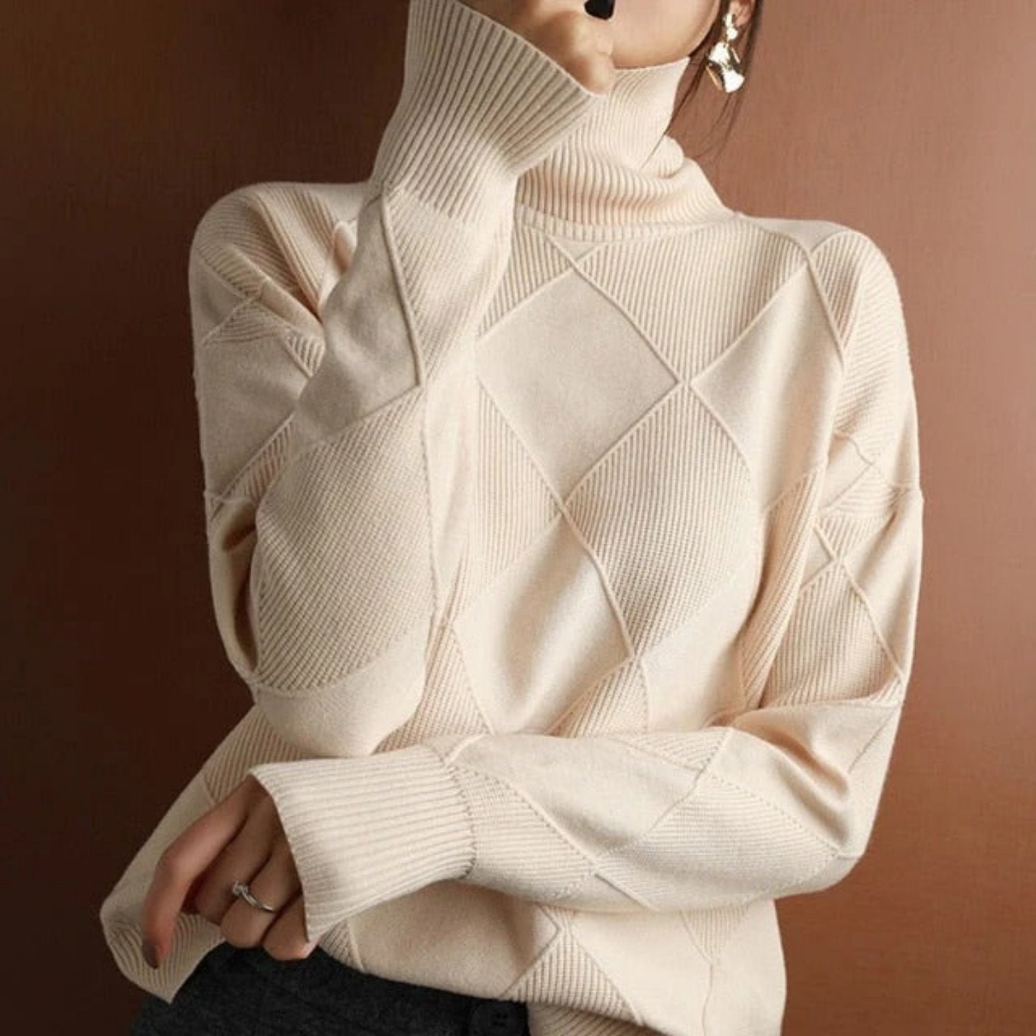 Klassieke Dames Coltrui | Katoenen Herfst/Winter Trui 2