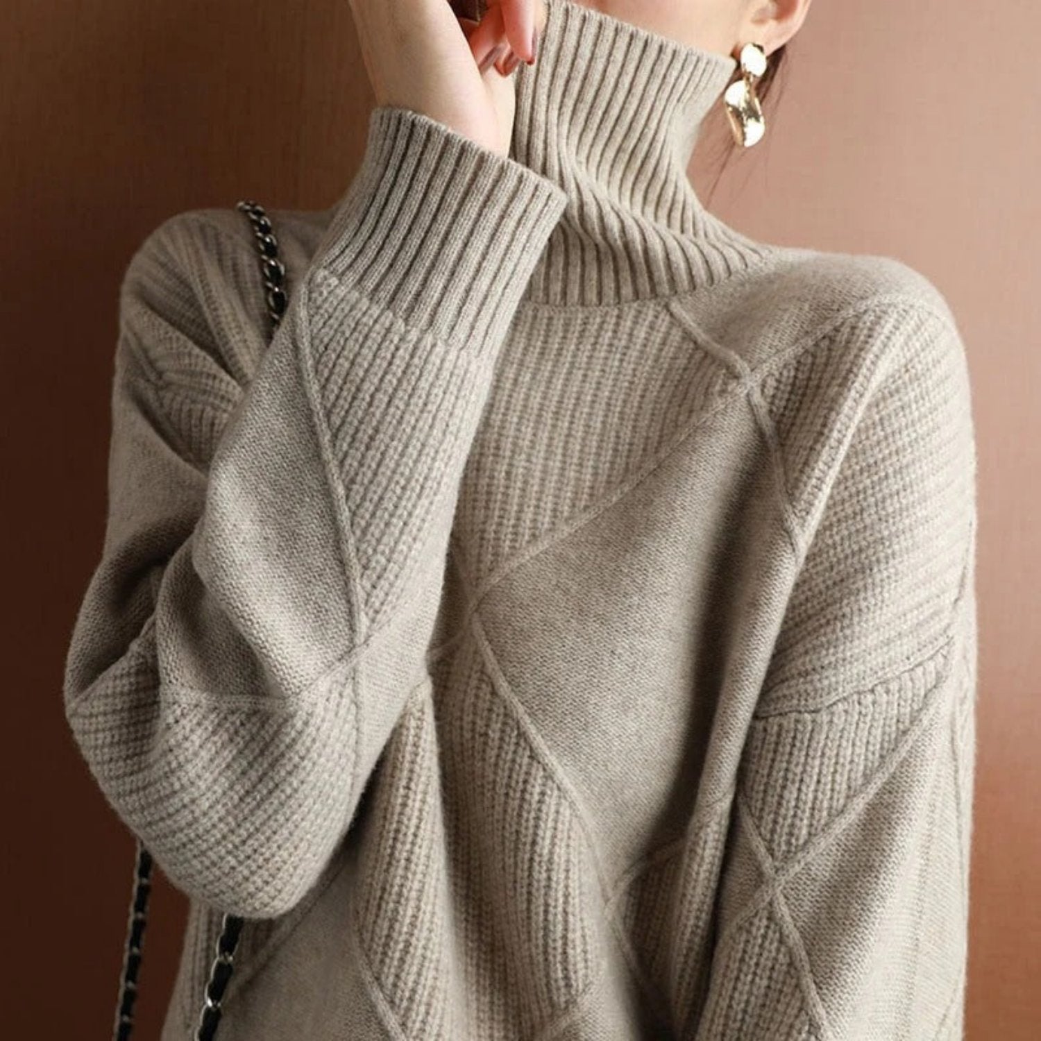 Klassieke Dames Coltrui | Katoenen Herfst/Winter Trui 3