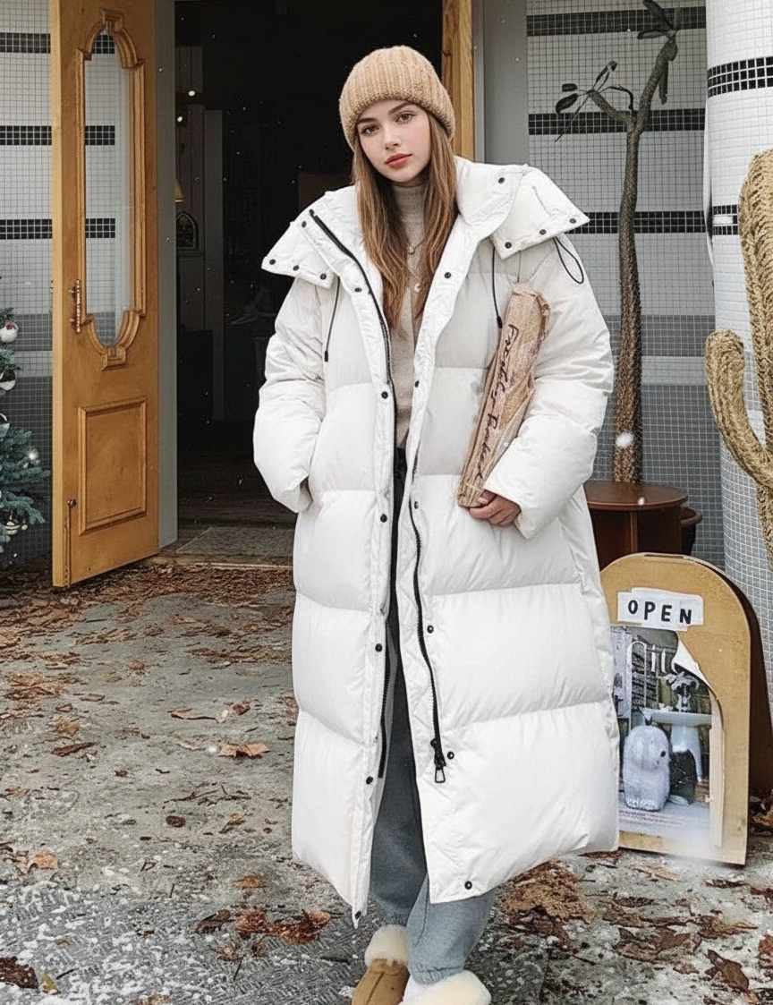 Lange Gewatteerde Puffer Jas Dames | Winddicht Met Capuchon 3
