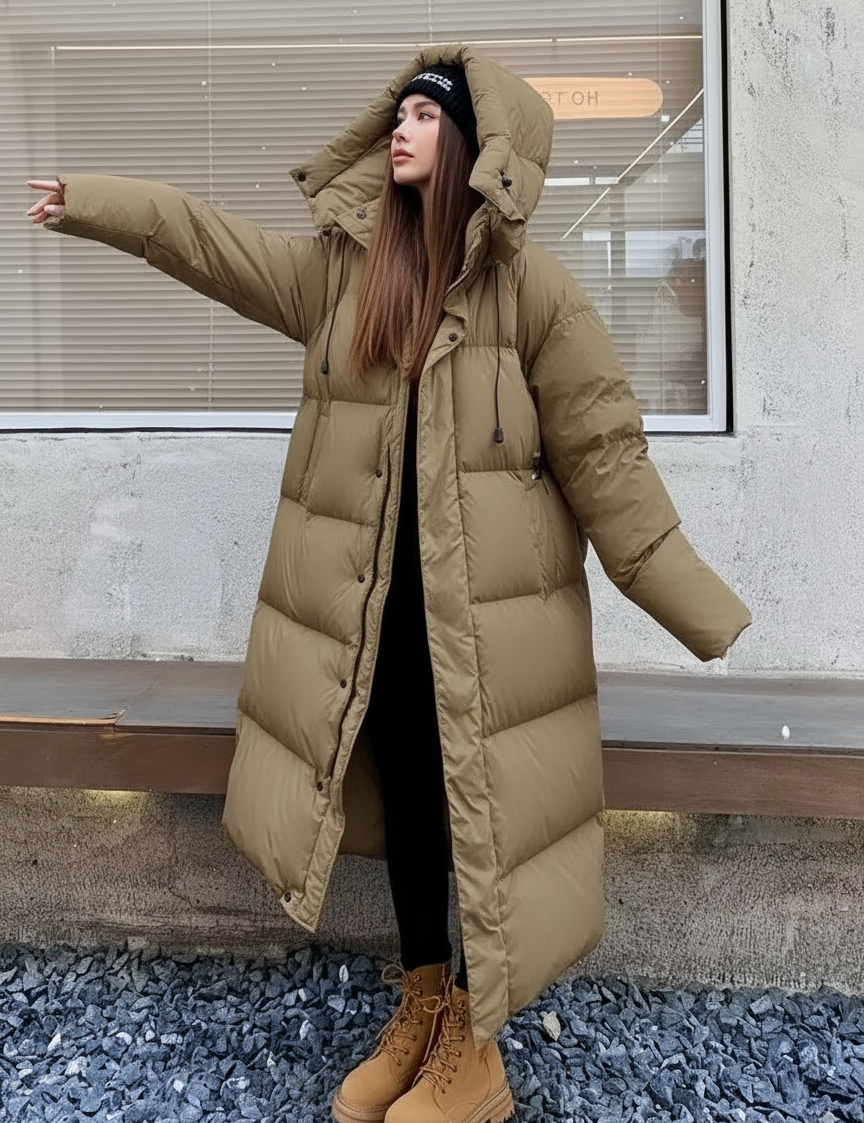 Lange Gewatteerde Puffer Jas Dames | Winddicht Met Capuchon 4